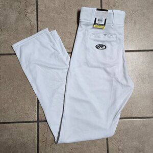 Rawlings Semi-Relaxed Full Length Baseball Pant, Adult Medium, White NWT